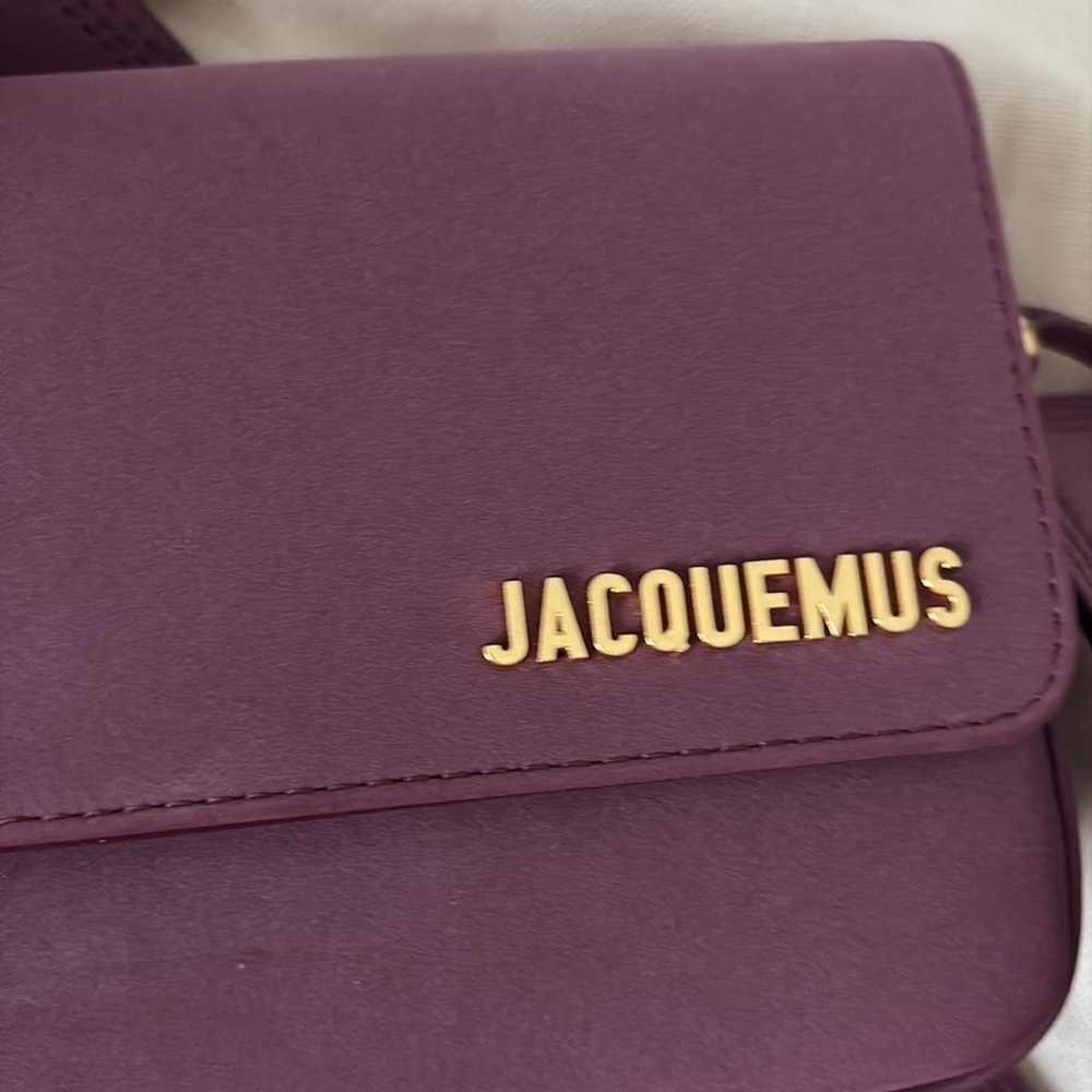 Jacquemus Le Carinu Burgundy Flap Leather Shoulder Bag - Picture 15 of 16